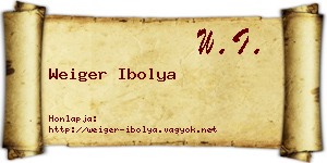 Weiger Ibolya névjegykártya
